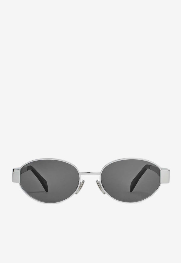 Sunglasses <ul
<li
Frame material: metal</li
<li
Lens material: acetate</li
<li
Frame color: silver</li
<li
Lens color: smoke</li
<li
Frame shape: oval</li
<li
Adjustable nose pads: yes</li
<li
Logo print/detail: tonal embossed signature logo</li
<li
Style: 4S235CMLB</li
</ul
 4S235CMLB.35SG