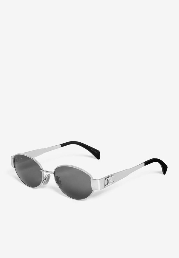 Sunglasses <ul
<li
Frame material: metal</li
<li
Lens material: acetate</li
<li
Frame color: silver</li
<li
Lens color: smoke</li
<li
Frame shape: oval</li
<li
Adjustable nose pads: yes</li
<li
Logo print/detail: tonal embossed signature logo</li
<li
Style: 4S235CMLB</li
</ul
 4S235CMLB.35SG