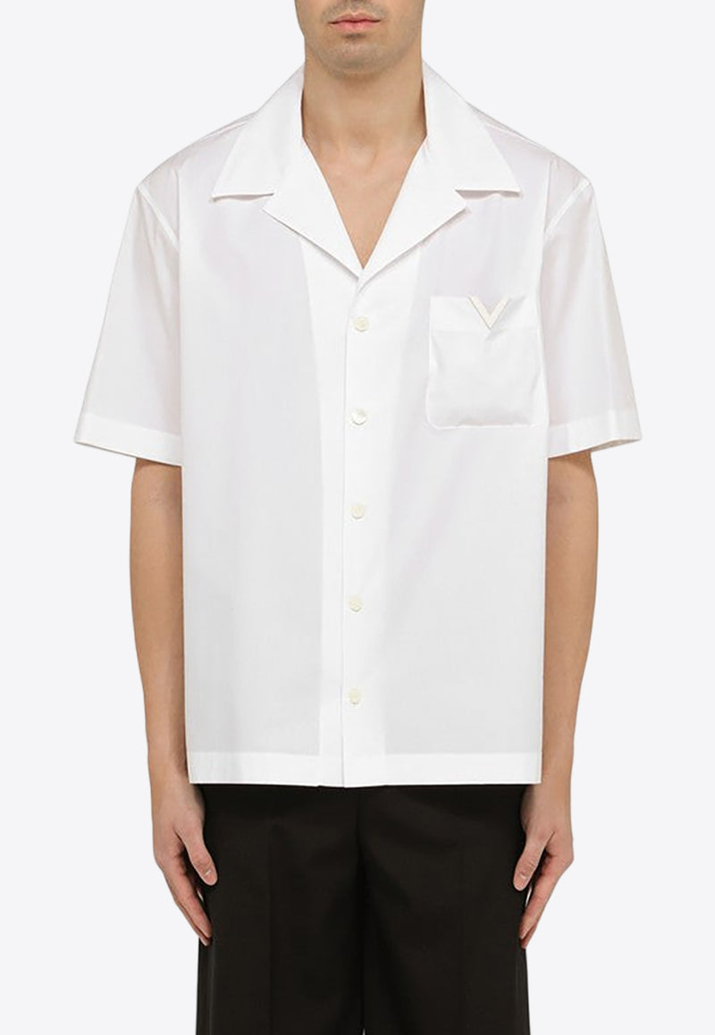 Valentino Short Sleeved Bowling Shirt 4V0AAV904WW/O_VALE-0BO White