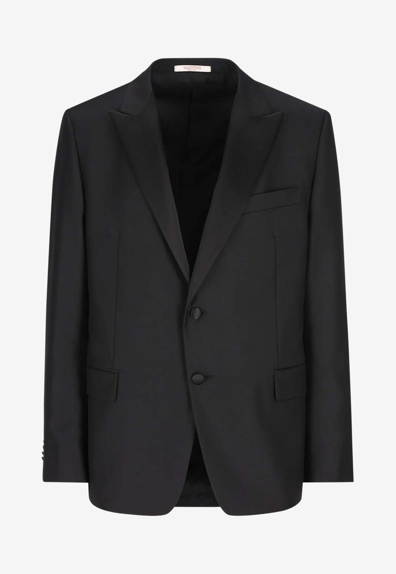 Valentino Single-Breasted Suit in Wool 4V3CDS809HW 0NO Black