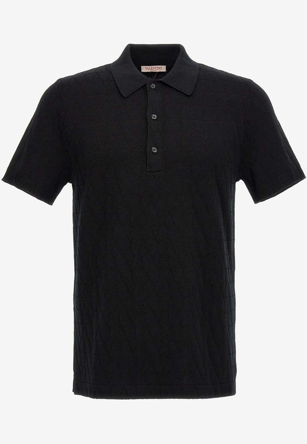 Valentino Toile Iconographe Polo T-shirts 4V3KP02G9W5 MXM Black