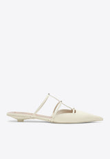 Valentino Wispy Rockstud Leather Flat Mules Ivory 4W0S0IZ2ACT/O_VALE-098