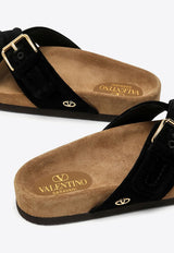 Valentino Fussfriend VLogo Velvet Slides Black 4W0S0IZ5EYW/O_VALE-YVN