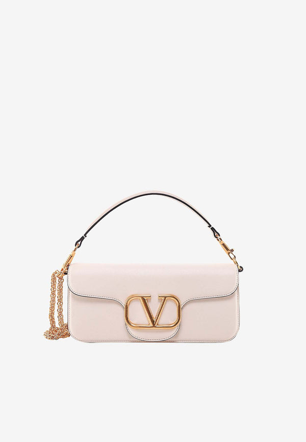 Valentino Locò VLogo Leather Shoulder Bag Ivory 4W2B0K30ZXL I16