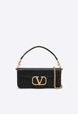 Valentino Locò VLogo Leather Shoulder Bag Black 4W2B0K30ZXL 0NO