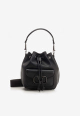 Valentino Locò Leather Bucket Bag 4W2B0M94FWG 0NO Black