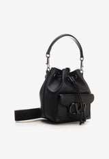 Valentino Locò Leather Bucket Bag 4W2B0M94FWG 0NO Black