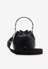 Valentino Locò Leather Bucket Bag 4W2B0M94FWG 0NO Black