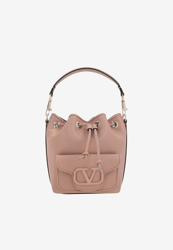 Valentino Locò Leather Bucket Bag 4W2B0M94NDL GF9 Blush