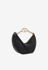 Valentino Small VLogo Moon Shoulder Bag in Calf Leather 4W2B0N08JDK 0NO Black