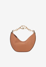 Valentino Small VLogo Moon Shoulder Bag in Calf Leather 4W2B0N08JDK KEL Beige