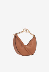 Valentino Small VLogo Moon Shoulder Bag in Calf Leather 4W2B0N08JDK KEL Beige