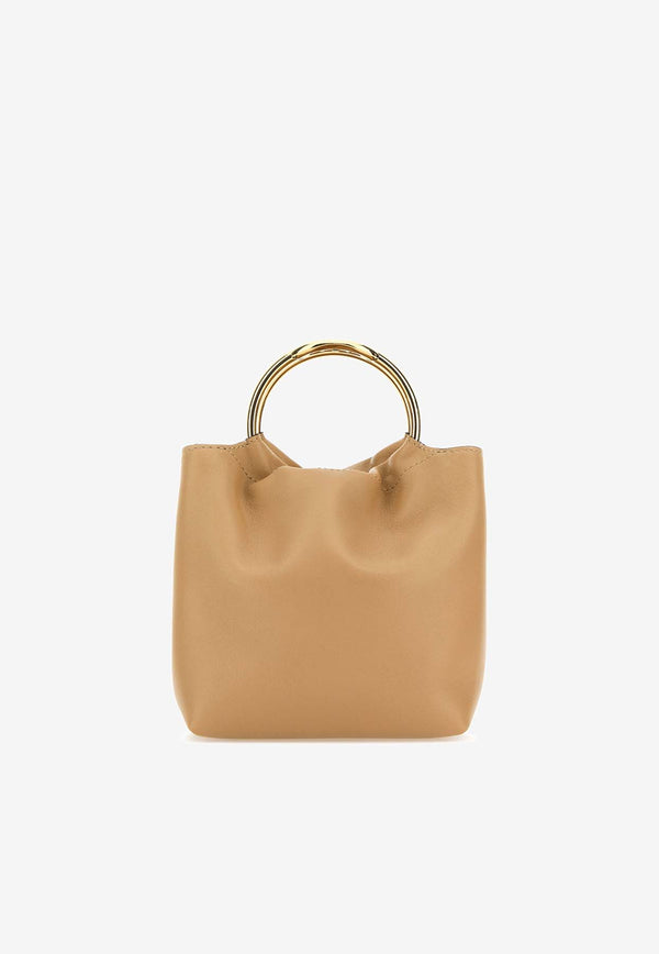 Valentino VLogo Leather Bucket Bag Beige 4W2B0N18TLJ GH9