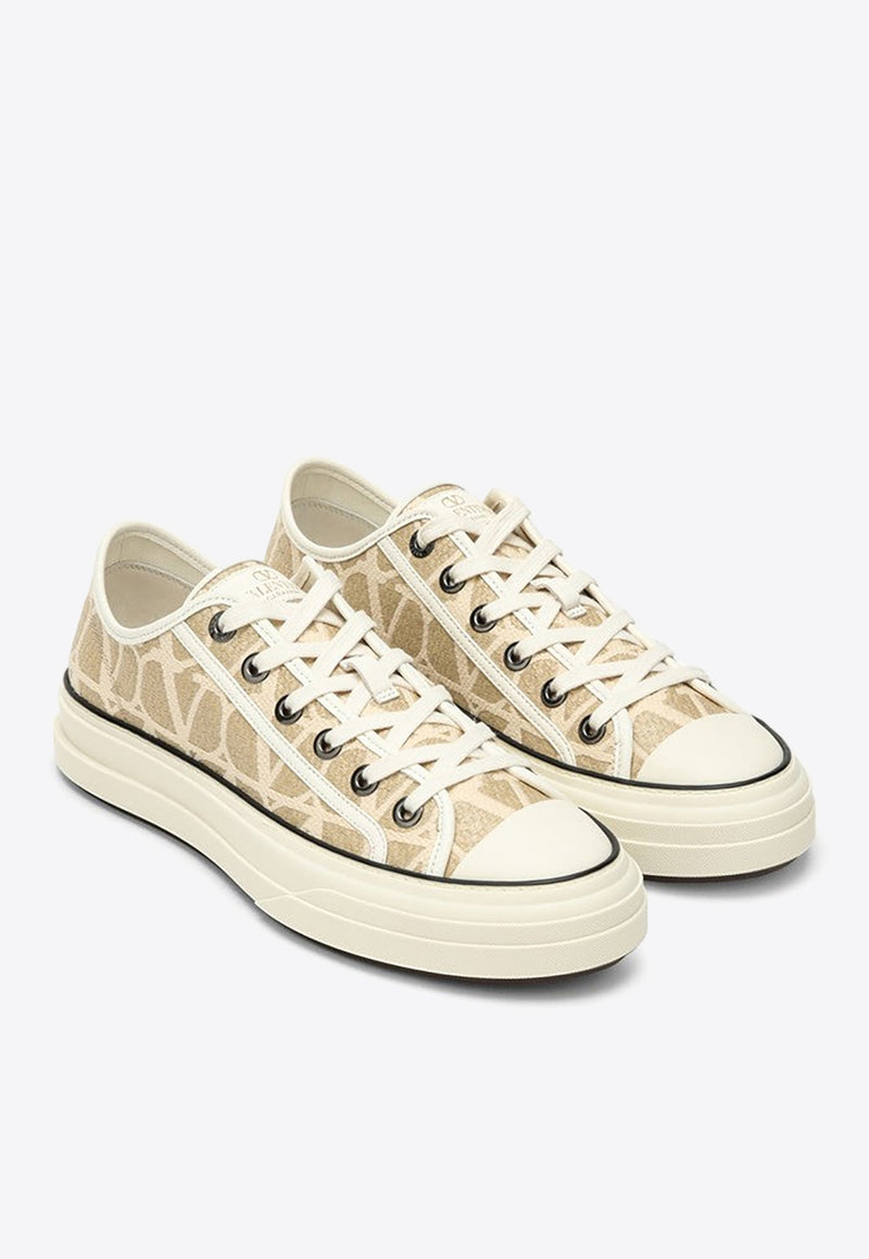 Valentino Iconographe Totaloop Toile Low-Top Sneakers Beige 4W2S0GX4ASE/O_VALE-YT3