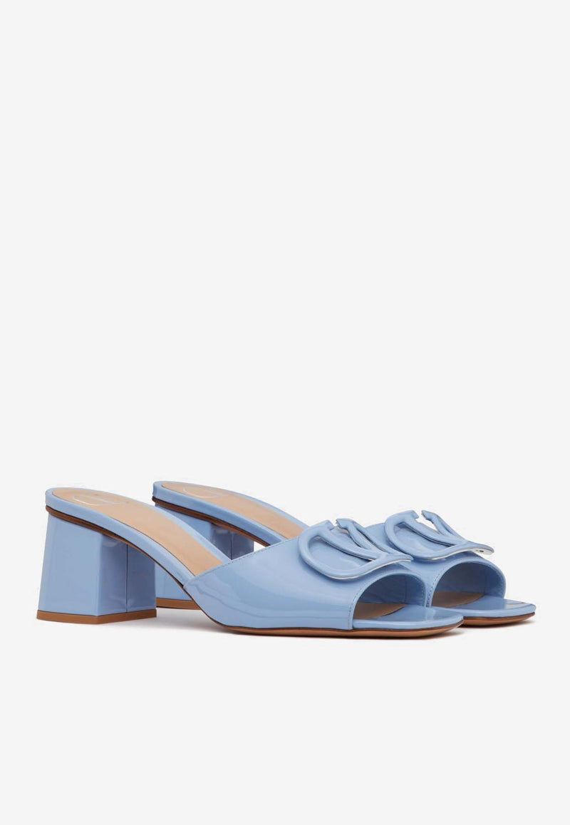 Valentino VLogo 60 Patent Leather Mules Light Blue 4W2S0HA6TMK ZQW