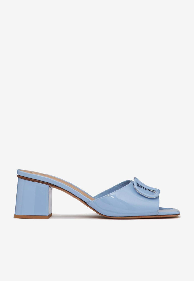 Valentino VLogo 60 Patent Leather Mules Light Blue 4W2S0HA6TMK ZQW