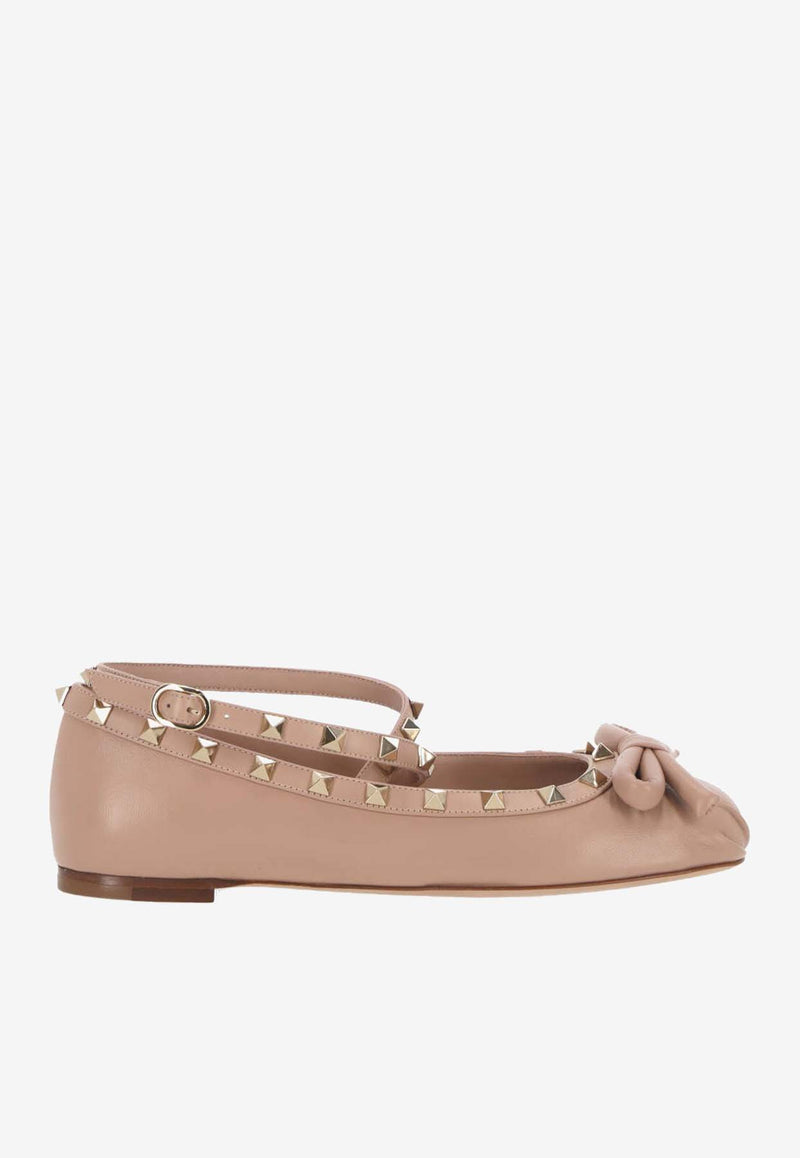 Valentino Rockstud Calf Leather Ballet Flats Blush 4W2S0HB6XGR GF9