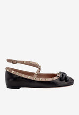 Valentino Rockstud Ballerinas in Nappa Leather 4W2S0HB6XGR N71 Black