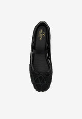 Valentino Toile Iconographe Mesh Ballet Flats Black 4W2S0HE8LGW 0NO