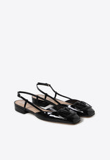 Valentino VLogo Patent Leather Slingback Flats 4W2S0HG0TMK 0NO