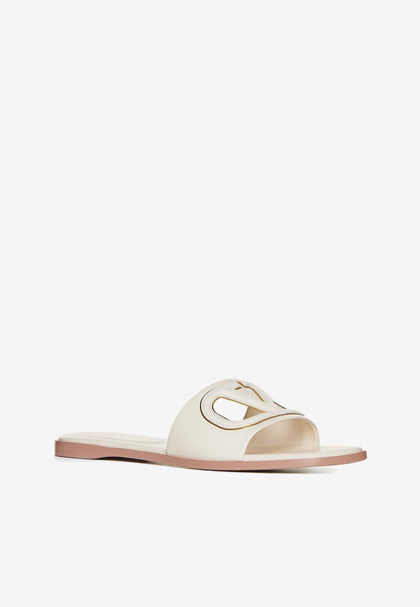 Valentino VLogo Cut-Out Flat Sandals White 4W2S0IB0RLL B24