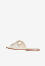 Valentino VLogo Cut-Out Flat Sandals White 4W2S0IB0RLL B24