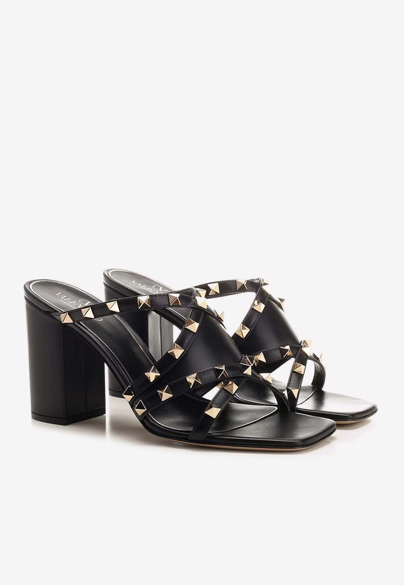 Valentino Rockstud 90 Strappy Leather Sandals Black 4W2S0IC3VOD 0NO