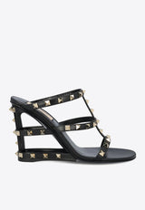 Valentino 100 Rockstud Caged Wedge Mules 4W2S0ID7VOD 0NO