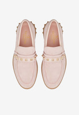 Valentino Leisure Flows Suede Loafers Pink 4W2S0IK6FAB 16Q