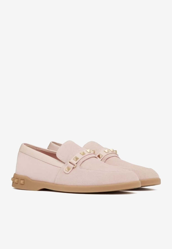 Valentino Leisure Flows Suede Loafers Pink 4W2S0IK6FAB 16Q