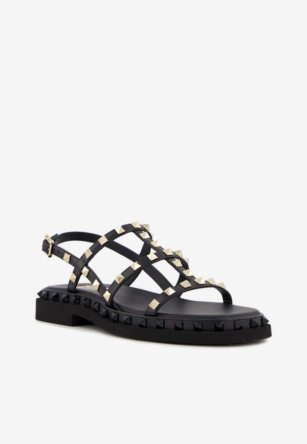 Valentino Rockstud Strappy Leather Sandals Black 4W2S0IK9NXL 0NO