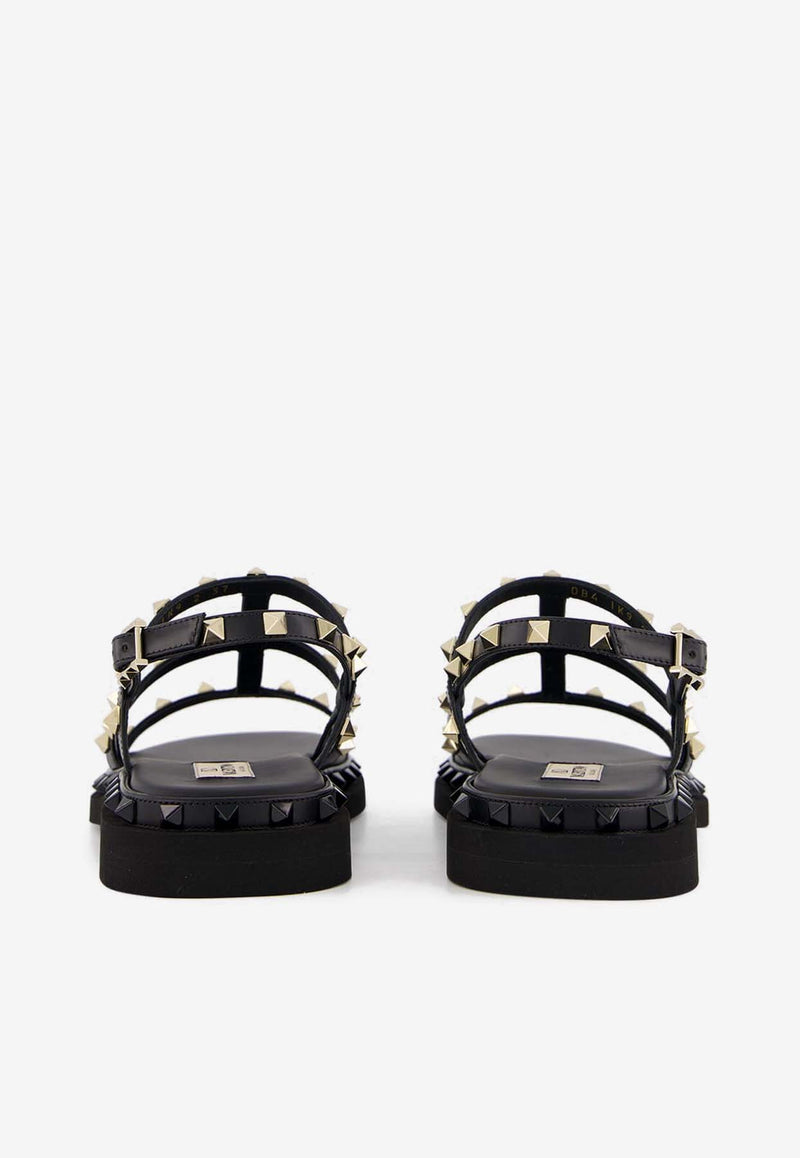 Valentino Rockstud Strappy Leather Sandals Black 4W2S0IK9NXL 0NO