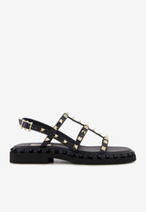 Valentino Rockstud Strappy Leather Sandals Black 4W2S0IK9NXL 0NO