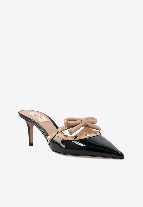 Valentino Rockstud 60 Patent Leather Mules Black 4W2S0IQ1TZE N71