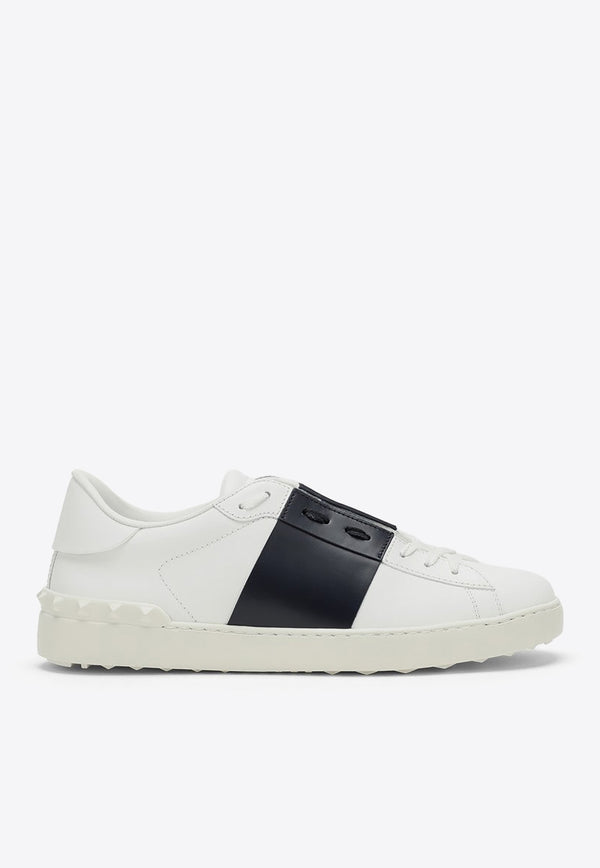 Valentino Open Leather Sneakers with Studs White 4Y0S0830BLU/O_VALE-A01