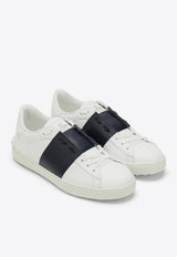 Valentino Open Leather Sneakers with Studs White 4Y0S0830BLU/O_VALE-A01