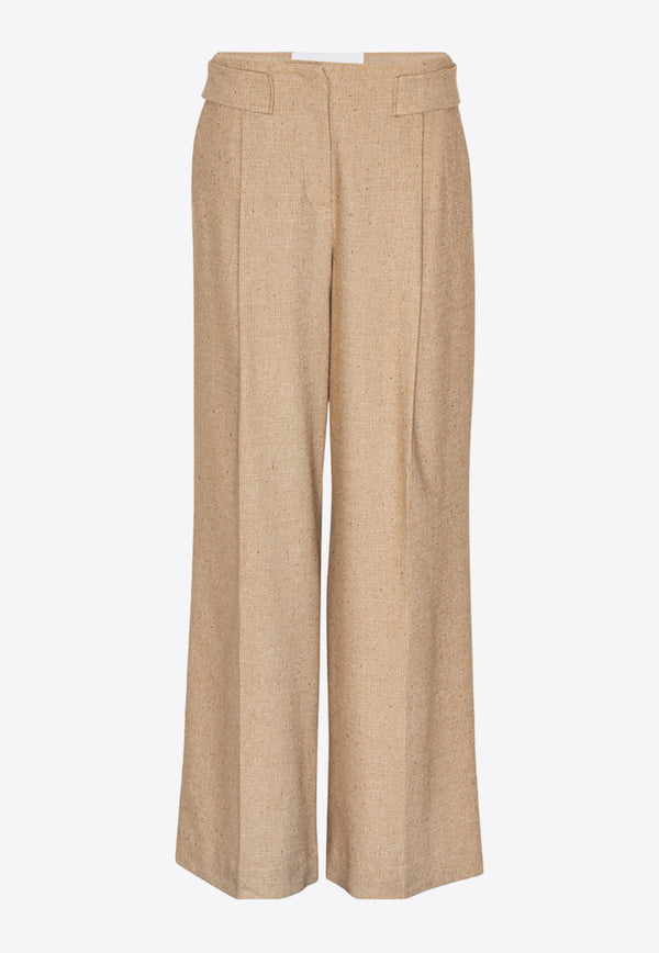 REMAIN Wide-Leg Pleated Pants 5011182512BEIGE