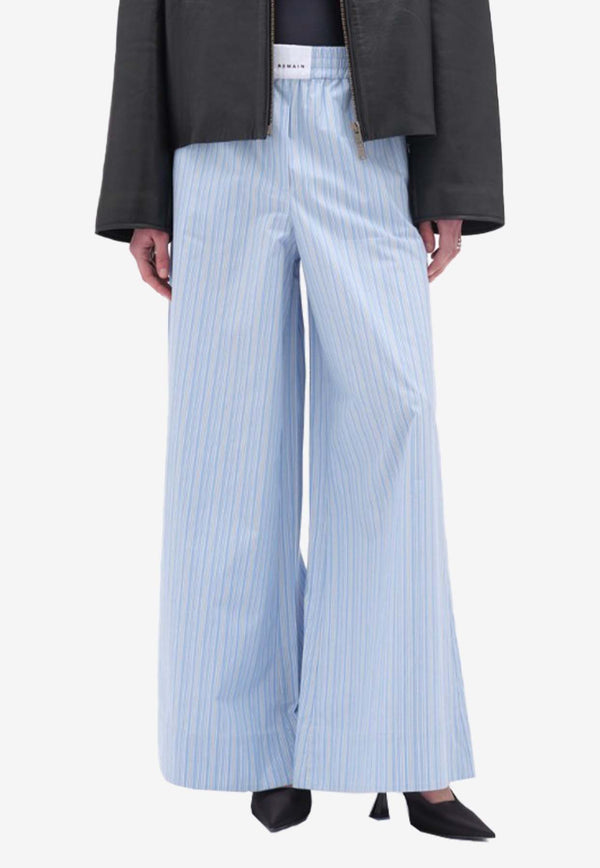 REMAIN Striped Wide-Leg Pants Light Blue 5016582972BLUE