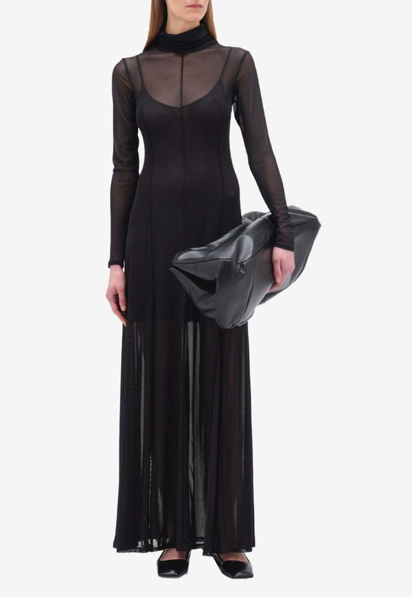 REMAIN Semi-Sheer High-Neck Maxi Dress Black 501947100BLACK