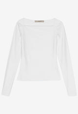 REMAIN Square-Neck Jersey Top White 502258400WHITE