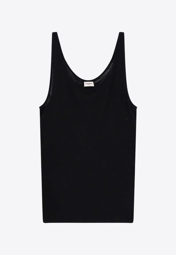 Saint Laurent Ribbed Tank Top Black 504959YB2OZ_1000