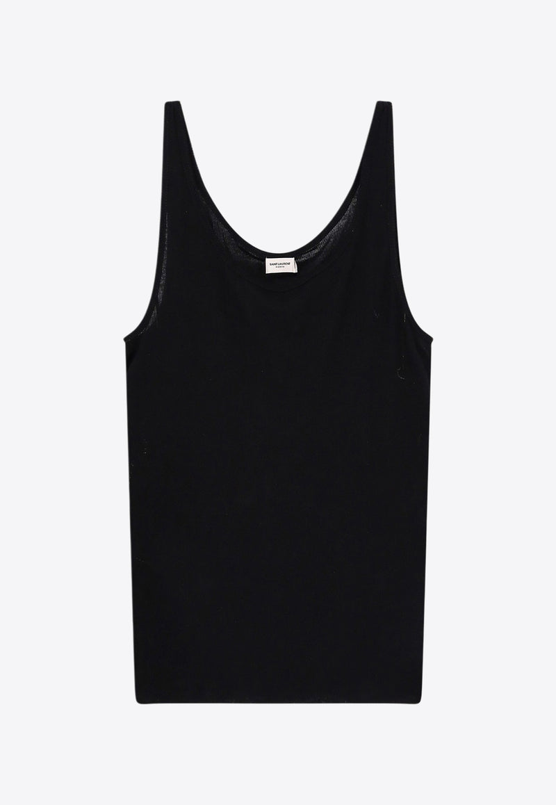 Saint Laurent Ribbed Tank Top Black 504959YB2OZ_1000