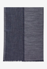 Salvatore Ferragamo Cashmere Blend Scarf 520095 SR DENIMFER 762308 DARK DENIM Blue