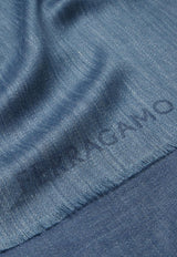 Salvatore Ferragamo Cashmere Blend Scarf 520095 SR DENIMFER 762309 DENIM Denim