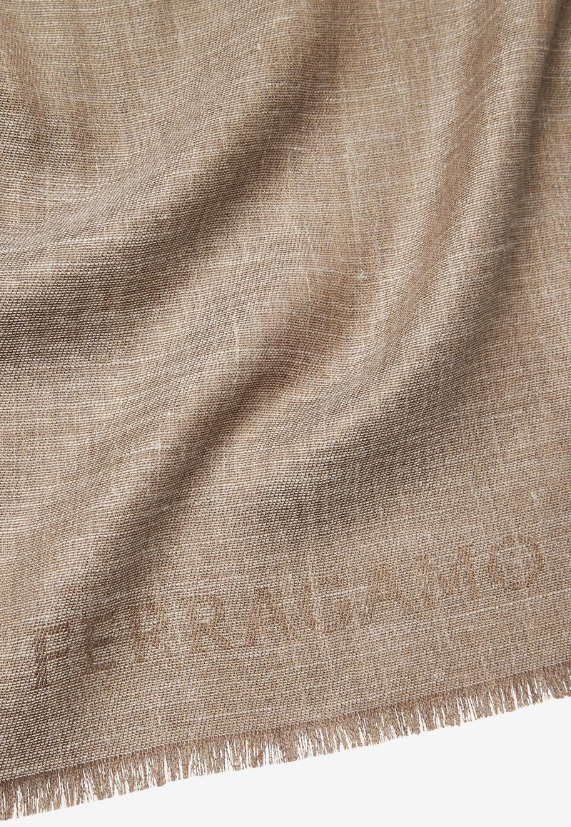 Salvatore Ferragamo Cashmere Blend Scarf 520095 SR DENIMFER 762310 NATURALE Natural