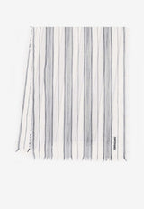 Salvatore Ferragamo St. Righeman Striped Stole White 520119 ST RIGHEMAN 776131 MASCARPONE