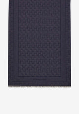 Salvatore Ferragamo Gancini Monogram Jacquard Stole Navy 520121 ST MONOSTR 776150 DARK NAVY