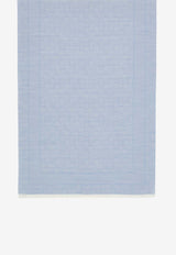 Salvatore Ferragamo Gancini Monogram Jacquard Stole Light Blue 520121 ST MONOSTR 776151 LIGHT DENIM