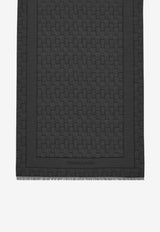 Salvatore Ferragamo Gancini Monogram Jacquard Stole Black 520121 ST MONOSTR 776153 NERO