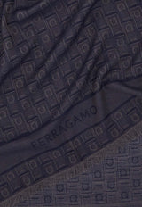 Salvatore Ferragamo Gancini Monogram Jacquard Stole Black 520121 ST MONOSTR 776153 NERO